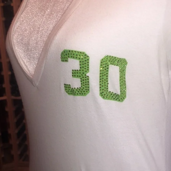 TRUE RELIGION Vintage White V-neck Bling Tee Size S - Picture 5 of 9